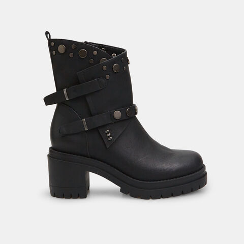 Botín biker de mujer con tacón, Negro Botín biker de mujer con tacón, Negro